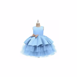 Baby Kids Flower Girls Bridesmaid Dress Party Formal Wedding Birthday Princess - 3-4, Blue