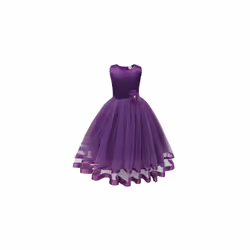 Flower Girls Ball Kids Gown Dress Wedding Princess Bridesmaid Party Prom birthda - Purple, 130cm-6 Years
