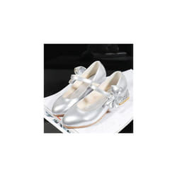 Girls Princess Shoes Wedding Party Kids Toddler Flats Leather School Shoes Size - Sliver, UK6