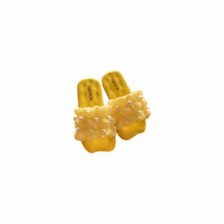 GIRLS KIDS PEARL SANDALS CASUAL BEACH HOLIDAY SUMMER SHOES SLIPPERS FLIP FLOPS - Yellow, UK 7-7.5Kids