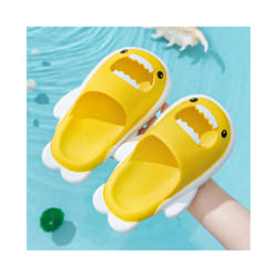Boys Girls Summer Slippers Shower Shoes Sandals Kids Beach Pool Mules Sliders - Yellow, UK 13Kids