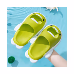 Boys Girls Summer Slippers Shower Shoes Sandals Kids Beach Pool Mules Sliders - Green, UK 13Kids