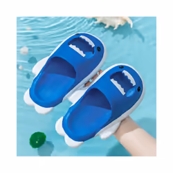 Boys Girls Summer Slippers Shower Shoes Sandals Kids Beach Pool Mules Sliders - Dark Blue, UK 13Kids