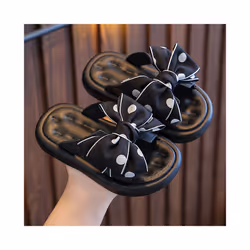 Kids Girls Summer Slippers Beach Pool Mules Sliders Childrens Shoes Sandals Size - Black, UK 8.5Kids