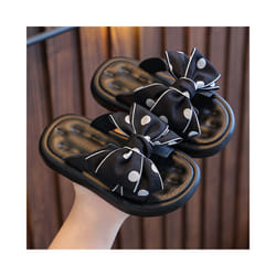 Kids Girls Summer Slippers Beach Pool Mules Sliders Childrens Shoes Sandals Size - Black, UK 8.5Kids