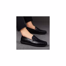 Men's Comfortable Driving Leather Fashion Business Breathable Casual Dress Shoes - 8.5, Black