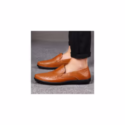 Men's Comfortable Driving Leather Fashion Business Breathable Casual Dress Shoes - 8.5, Red Brown