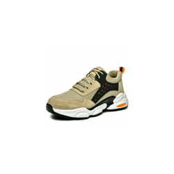 Mens Womens Work Safety Trainers Lightweight Steel Toe Cap Boots Hiking Shoes - Beige, UK 7