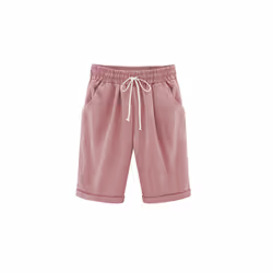 Womens High Waist Elasticated Half Pants Ladies Casual Slim Pocket Summer Shorts - Pink, XL