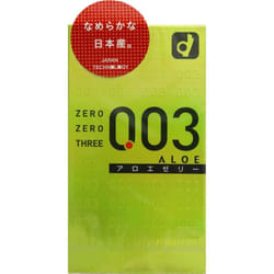 OKAMOTO Zero Zero Three Aloe 10 pcs Pack of 1 Standard type Condom with a thinness of 0.03 mm. Pack of 1