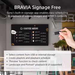 Sony FW-65EZ20L Signage Display Digital signage flat panel 165.1 cm (65") LCD Wi-Fi 350 cd/m² 4K Ultra HD Black Android 16/7 - Additional view 5
