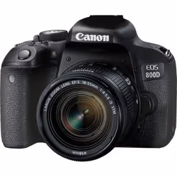 Canon EOS 800D + EF-S 18-55mm 4.0-5.6 IS STM, 24.2 MP, 6000 x 4000 pixels, CMOS, 10x, Full HD, Black