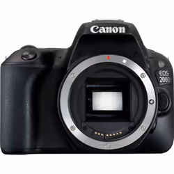 Canon EOS 200D, 24.2 MP, 6000 x 4000 pixels, CMOS, Full HD, Touchscreen, Black