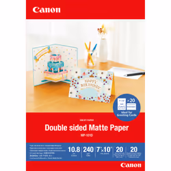 Canon MP-101D Double-sided Matte Paper, 7"x10", 20 sheets, Matt, 240 g/m², A4, 10.8 µm, 178 mm, 254 mm