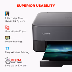 Canon PIXMA TS5350i Wireless Colour 3-in-One Inkjet Photo Printer, Black - Additional view 4