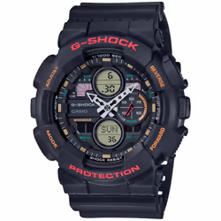 Casio G-Shock Quartz Black Dial Black Resin Strap Men's Watch GA-140-1A4ER