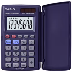 Casio HS-8VERA, Pocket, Financial, 8 digits, Battery/Solar, Blue