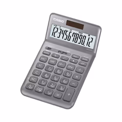 Casio JW-200SC-GY, Desktop, Basic, 12 digits, Display tilting, Battery/Solar, Grey