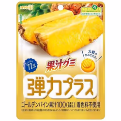 meiji Fruit Juice Gummi Elastic Plus Golden Pineapple 72gThe product has a firm, chewy, thick shape The product has a firm, c ...