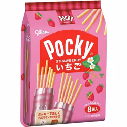 Glico Strawberry Pocky 8 bagsEasy-to-divide individually wrapped family packs - Pocky with the gent Easy-to-divide individual ...