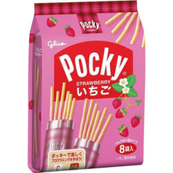Glico Strawberry Pocky 8 bagsEasy-to-divide individually wrapped family packs - Pocky with the gent Easy-to-divide individually wrapped family packs -