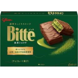 Glico Bitte Matcha Chocolat 6 piecesA rich and crispy sweet - Made with Uji green tea from Tsuji A rich and crispy sweet - Made with Uji green tea fro
