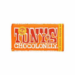 Tony's Chocolonely Milk Chocolate Caramel Sea Salt 180gFeatures milk chocolate with caramel and sea Features milk chocolate w ...