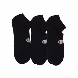 Champion Mens Low Cut Socks 3 Pack Regular Soft Cotton Gym Sports Trainer Socks - Black, UK 6-12