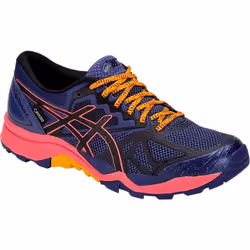 ASICS GEL-FujiTrabuco 6 G-TX, Running, Female, Adult, Black, Blue, Pattern, Low