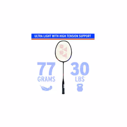 Nanoray Light 18i Graphite Badminton Racquet with free Full Cover (77 grams, 30 lbs Tension, Black)