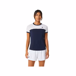 ASICS 2042A262.402_L, Adult, Female, Blue, White, T-shirt, Midnight, Brilliant White, L