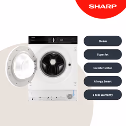 Sharp Home Appliances ES-NIH814BWA-EN washing machine Front-load 8 kg 1400 RPM White