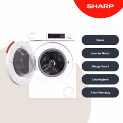 Sharp Home Appliances ES-NFB014DWNAO-EN washing machine Front-load 10 kg 1400 RPM White
