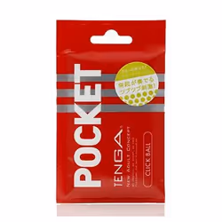 Tenga Pocket Tenge Click Ball, White, Silicone, 80 mm, 8 mm, 135 mm, 20 g