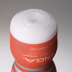 Tenga U.S. DOUBLE HOLE CUP Male stroker Red Thermoplastic elastomer (TPE)