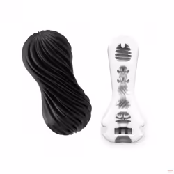 Tenga Flex Rocky Pocket masturbator Black Elastomer