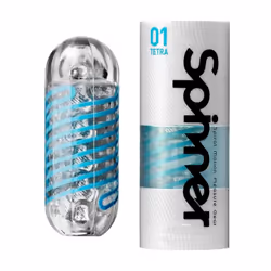Tenga Spinner Tetra 01 Pocket masturbator Blue, Transparent Elastomer