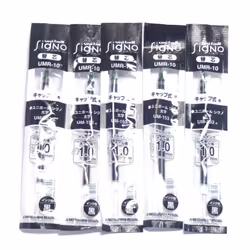 Uni-Ball Signo Broad Point Gel Impact Pen Black Ink Refills  1.0mm  Set of 5 (Japan import) [Komainu-Dou Original Package]