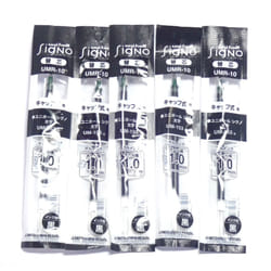 Uni-Ball Signo Broad Point Gel Impact Pen Black Ink Refills  1.0mm  Set of 5 (Japan import) [Komainu-Dou Original Package]