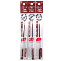 Pilot Hi-Tec-C Coleto Gel Ink Pen Refill 0.3mm  Brown  ? 3 Packs/Total 3 pcs (Japan Import) [Komainu-Dou Original Package]