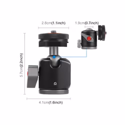 PULUZ Dual Cold Shoes Aluminum Alloy Tripod Ball Head Adapter (Black)
