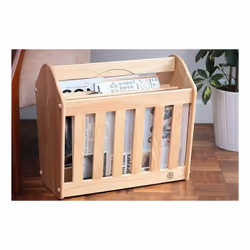 Wooden Magazine Newspapers Rack Holder Basket Stand