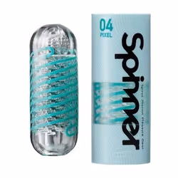 Tenga Spinner - 04 Pixel, Male stroker, Blue, Transparent, 45 mm, 45 mm, 130 mm, 131 g