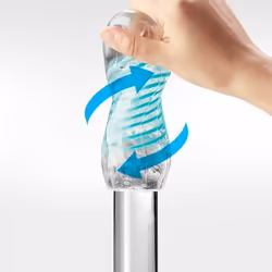 Tenga Spinner - 04 Pixel Male stroker Blue, Transparent