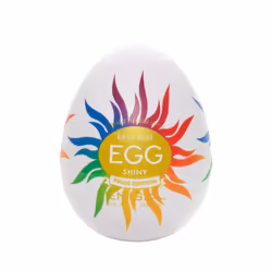 Tenga Egg Shiny Pride Edition, Egg masturbator, Neutral, White, Thermoplastic elastomer (TPE), 49 mm, 49 mm