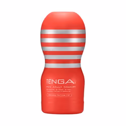 Tenga Original Vacuum Cup, Male stroker, Red, Silver, Thermoplastic elastomer (TPE), 69 mm, 69 mm, 155 mm