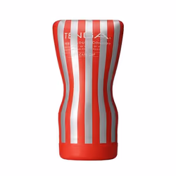 Tenga Soft Case Cup, Male stroker, Red, Silver, White, Thermoplastic elastomer (TPE), 83 mm, 65 mm, 155 mm