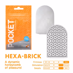 Tenga Pocket Hexa Brick Masturbator Stroker | Flexible Very Fine Texture