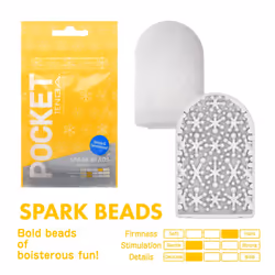 Tenga Pocket Spark Beads Masturbator Stroker | Flexible Very Fine Texture
