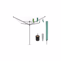 Brabantia - Lift-O-Matic - 50M of Clothes Line - Adjustable in Height - UV-Resistant & Non-Slip Lining - Umbrella Syste